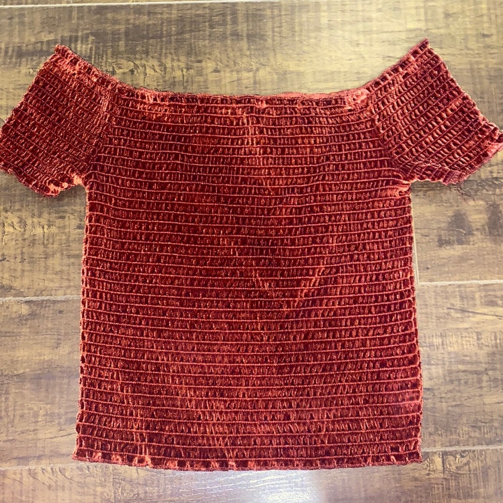 Velvet crop top size small